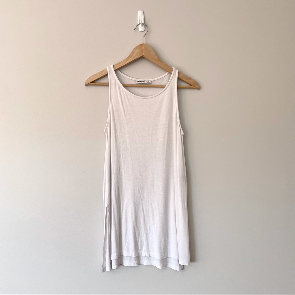 Stradivarius | extra long high-low white tank top, S